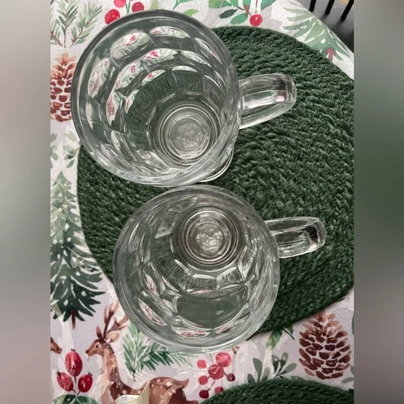 EUC 2 DIMPLED BEER MUGS/WINE GLASSES ON STEMS. - Picture 3 of 5